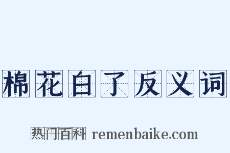 棉花白了反义词是什么意思的图片
